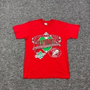Vintage 1990 Stedman Cincinnati Reds World Series Champions Red T-Shirt Large